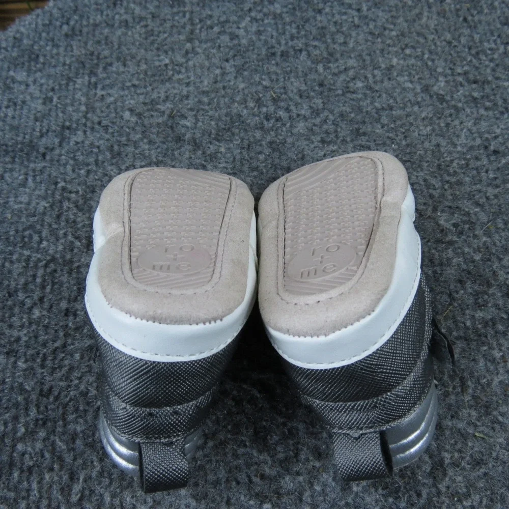 Ro+Me by Robeez Infant 0-6M Gray‎ Silver Synthetic Crib Shoes Soft Sole